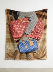 Luxury LV Colorful Bags Flannel Sofa Throw Blanket 470